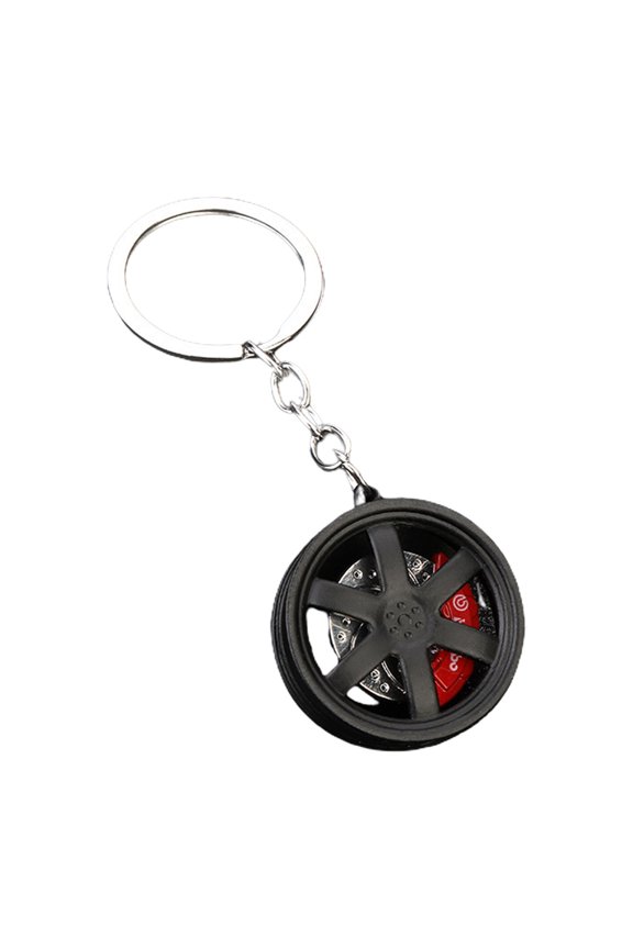 Alloy Car Wheel Keychain Tire Rim Pendant Cool Gift for Car Lovers Durable Keyring Accessory for Keys Bags and More