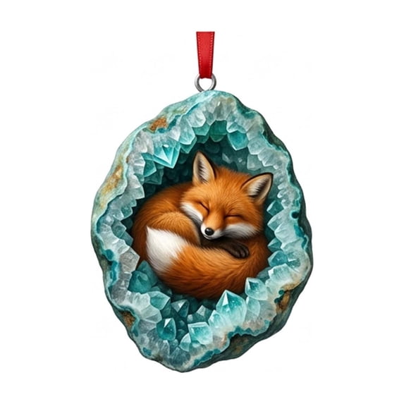 Pxyqht Animal Theme Print Acrylic Christmas Hanging Trinket Light Weight Pendant Tree Wreath Wall Ornament For Household Indoor Xmas Party Interior Styling