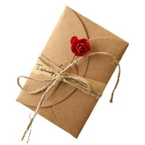 Pxyqht Birthday Invitation Card, Flower Greeting Card, Kraft Paper Card, Wedding Party Card, Suitable for Anniversaries, Thanksgiving, Valentine's Day