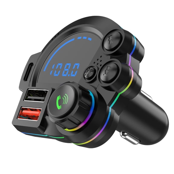 Pxyqht Bluetooth Wireless Radio Transmitter Adapter Car Kit with Fast Charging 20W PD QC 18W USB Dual Ports Bluetooth V5.0 Audio Receiver for Hands-Free Calling and Music Streaming
