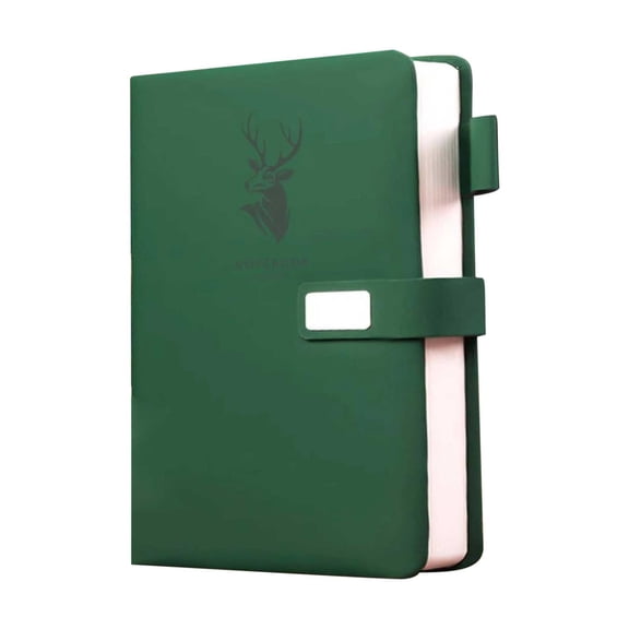 Pxyqht Business Notebook Thick A5 Leather Journal Work Diary With Built-in Bookmarks Flat Writing Durable Design Ideal for Meetings and Note Taking