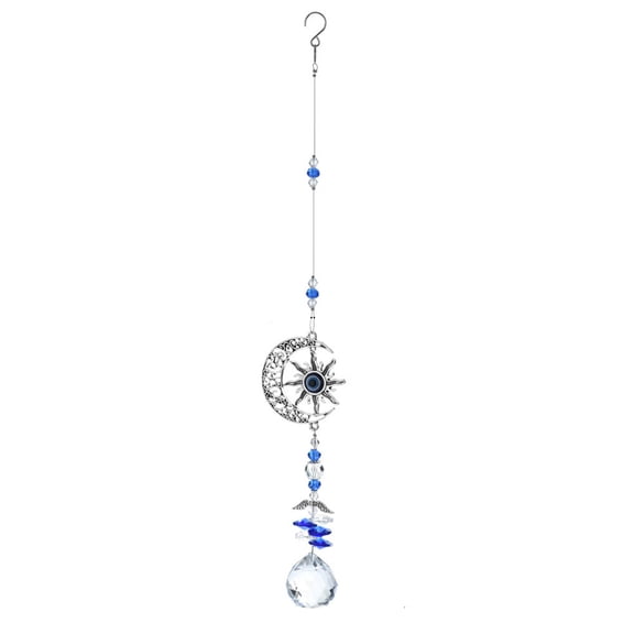 Pxyqht Crystal Hanging Wind Chime Natural Crystal Ornament Home Decoration Feng Shui Pendant for Good Luck and Positive Energy