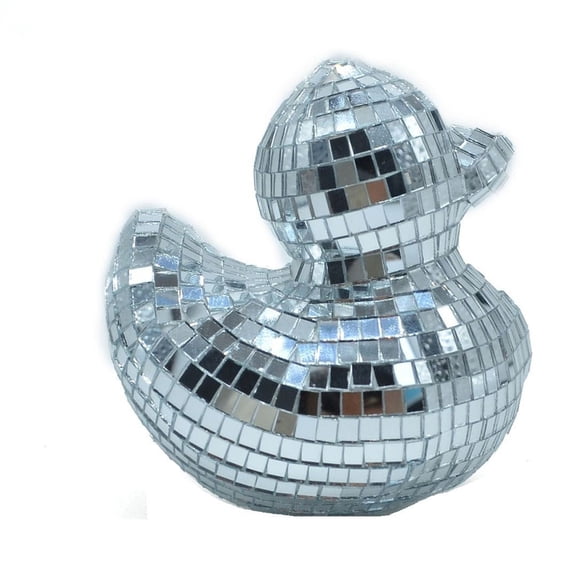 Pxyqht Disco Duck Mirror Glass Decoration Unique Home Ornament High-Quality Light Reflecting Art Piece for Modern and Vintage Style Enhance Party Atmosphere