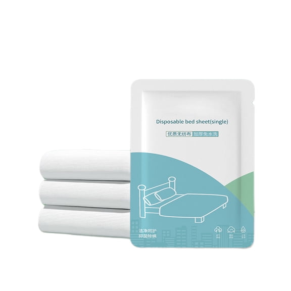 Pxyqht Disposable Bed Sheet for Travel Hotel Use Portable Non-Woven Bedding Thickened Comfortable Sleep Solution Easy to Carry Individually Packed for Hygiene