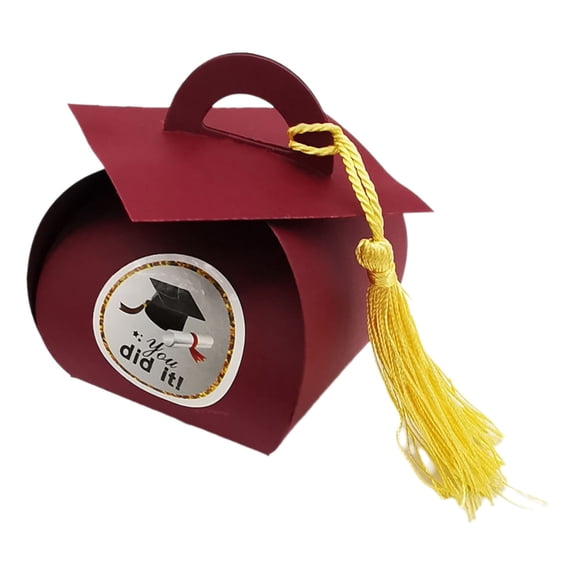 Pxyqht Doctoral Cap Candy Box Graduation Party Favor Compact Portable Paper Gift Box for Celebrations and Holidays Easy Assembly for Packaging Treats