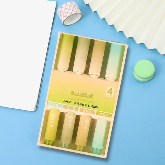 Pxyqht Eye Color Gradient Highlighter Set of 4, Soft Tip Markers for Note Taking, Journaling, and Creative Projects, Stylish and Ergonomic Design