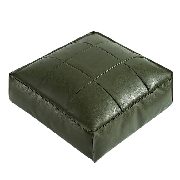 Pxyqht Faux Leather Pouf Ottoman Unstuffed Storage Footstool Moroccan Style Soft Cushion for Indoor Outdoor Seating