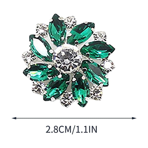 Pxyqht Floral Rhinestone Glass Button Snap Clips for DIY Fashion Accessories Stylish Dress Suit Jewelry Enhancer Perfect for Customizing Blouses and Tuxedos