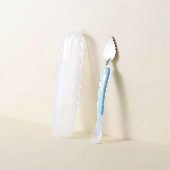 Pxyqht Fruit Double Headed Scraper Spoon, 304 Stainless Steel, Versatile Soft Spoon, Ergonomic Design, Easy to Clean, Ideal for Food Preparation