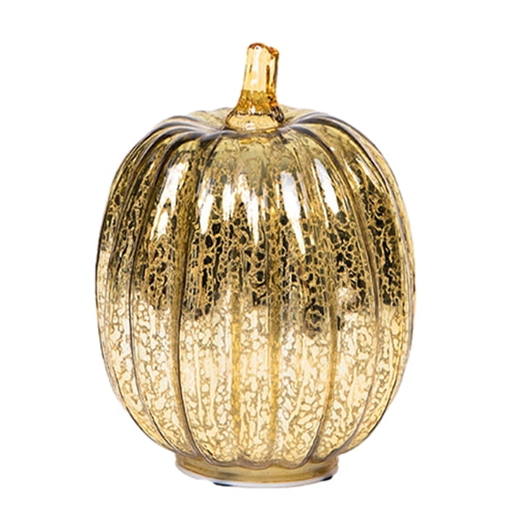 Pxyqht Glass Pumpkin Decorative Night Lamp with LED Lights for Autumn Thanksgiving Halloween Home Decor Ideal for Bar and Dance Events