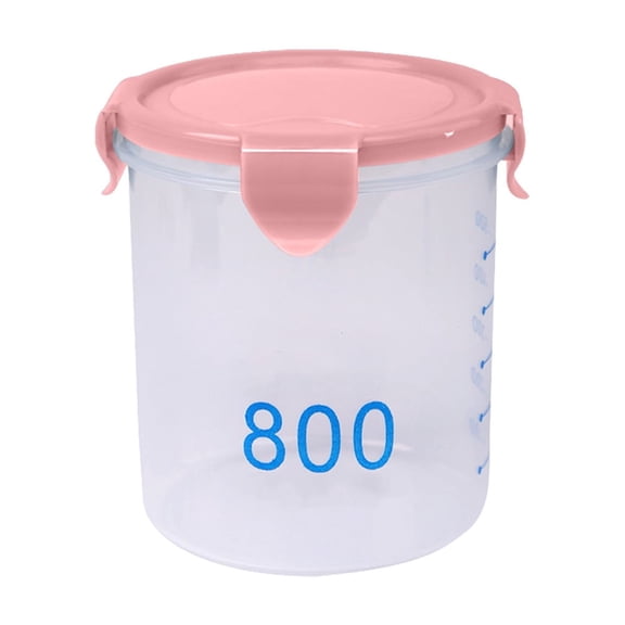 Pxyqht Graduated Round Storage Jars Plastic Sealing Jars Kitchen Containers for Grains Snacks Yoghurt Cheese Cake with Silicone Seal for Freshness