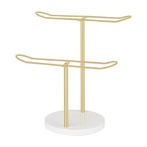 Pxyqht Headband Organizer, Metal Display Stand, 2-Tier Storage, Hair Accessories Rack, Perfect for Bedroom or Dorm Decor