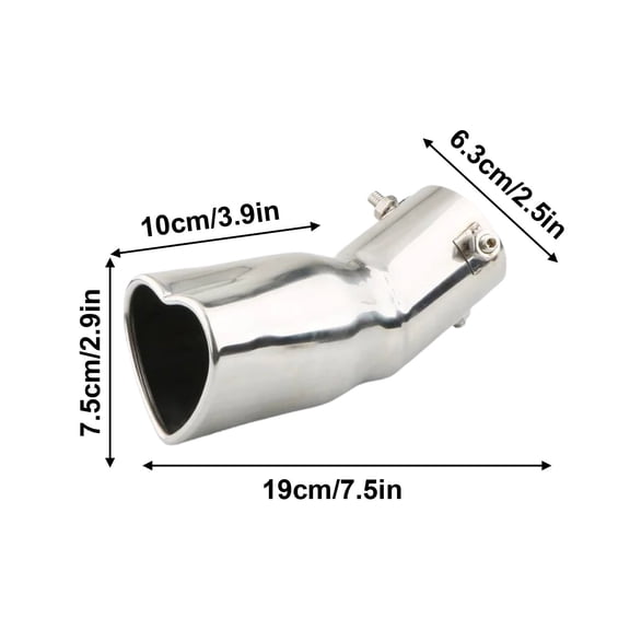 Pxyqht Heart-shaped Double Pipe Exhaust System for Cars - Durable Automotive Exhaust Upgrade for Enhanced Performance and Unique Style - Easy Installation for Sedans SUVs and Sports Cars