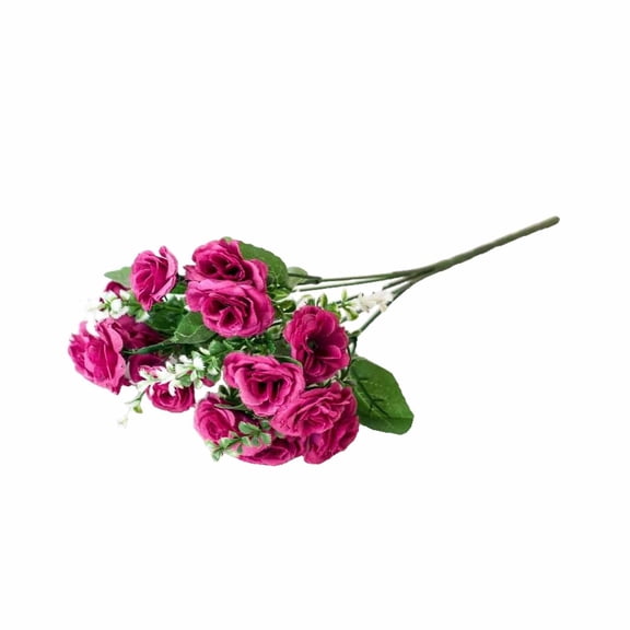 Pxyqht High-end Artificial Flowers Mini Roses Home Decoration Plastic Decor Waterproof Non-fading Long-lasting Simulation Floral Arrangement