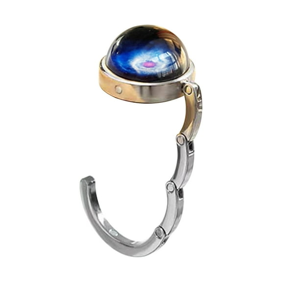 Pxyqht Luminous Glass Hook, Folding Bag Hook, Cosmic Desk Hook, Student Gifts, Convenient Accessories for Home and Travel
