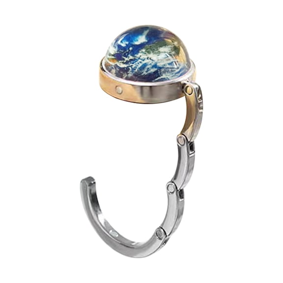 Pxyqht Luminous Glass Hook, Folding Bag Hook, Cosmic Desk Hook, Student Gifts, Convenient Accessories for Home and Travel