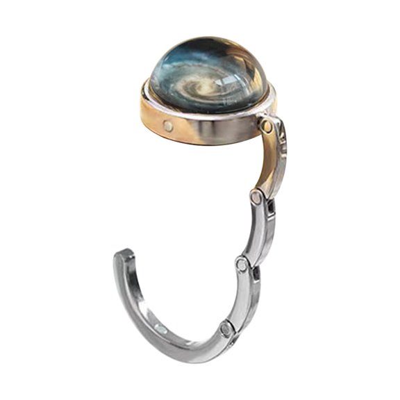 Pxyqht Luminous Glass Hook, Folding Bag Hook, Cosmic Desk Hook, Student Gifts, Convenient Accessories for Home and Travel