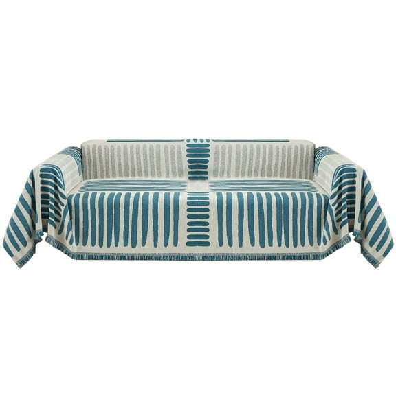 Pxyqht Multi-functional Sofa Cover, Thick Double-sided Towel, Home Decoration Blanket, Modern Striped Pattern, Practical Furniture Protector