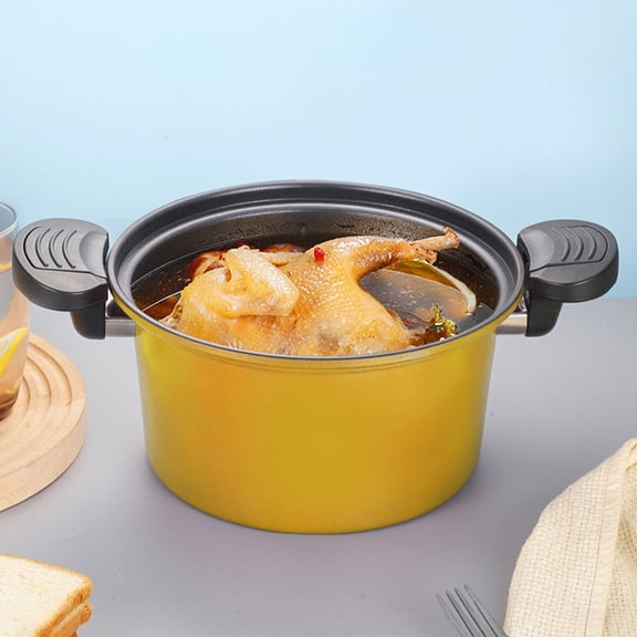 Pxyqht Non-Stick Pressure Cooker, Micro Pressure Smothering Pot, Aluminum Alloy Cooking Pot for Soup and Food, All Stove Types Compatible, Safe for Direct Flame and Induction Use