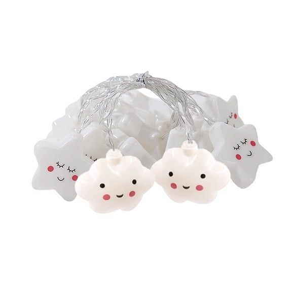 Pxyqht Plastic LED Nebulas Atmospheric Light String with Star Cloud Shapes for Room Festival Decoration Battery Operated for Bedroom Camping Tent