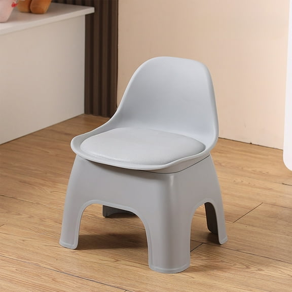 Pxyqht Plastic Small Stool Thickened Household Chair with Backrest, Comfortable Seating, Detachable Design, Practical for Living Room, Office, or Coffee Area