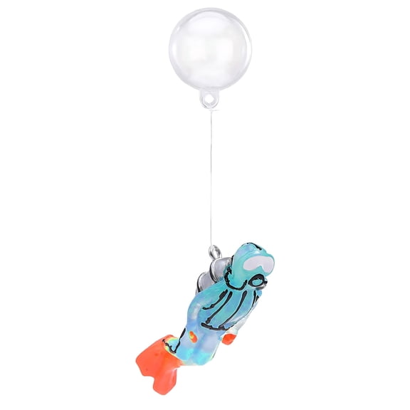 Pxyqht Resin Glowing Diver Fish Tank Decoration Underwater Scene Floating Aquarium Decor Stimulates Fish Behavior and Enhances Aquatic Environment