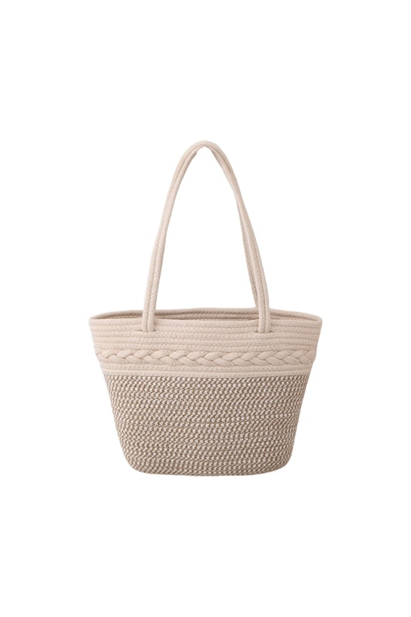Rope Woven Handbag, Large Capacity Shoulder Bag, Versatile Storage Bag, Casual Woven Beach Bag, Ideal for Home Organization