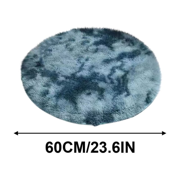Pxyqht Round Tie-dyed Silk Wool Carpet Soft Faux Small Area Rug Multipurpose Home Decor Living Room Bedroom Easy to Clean Durable Indoor Mat