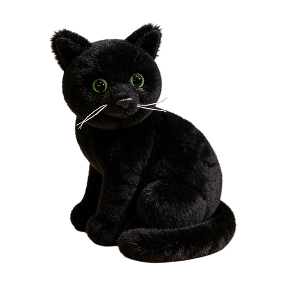 Pxyqht Sitting Cats Plush Toy Adorable Tabby Blue Soft Cuddly Gift for Cat Lovers Home Decor Durable Quality Slouching Head Design