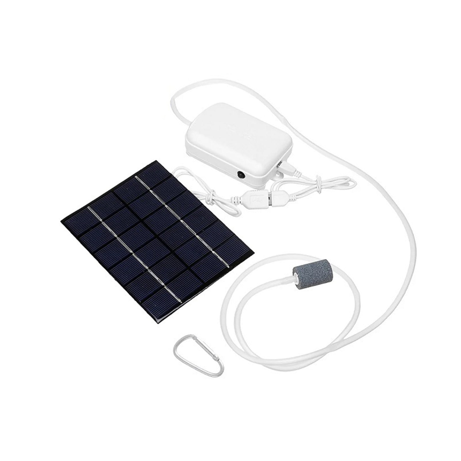Pxyqht Solar Aquarium Oxygenation Pump for Outdoor Fishing and Small Fish Ponds Energy Saving Rechargeable Aerator Portable Air Pump with USB Charging and Built-in Battery