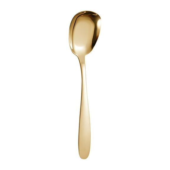 Pxyqht Stainless Steel Flat Bottom Spoon, Ergonomic Handle, High-Polish Finish, Perfect for Desserts, Soups, Rice, and More, Durable and Easy to Clean