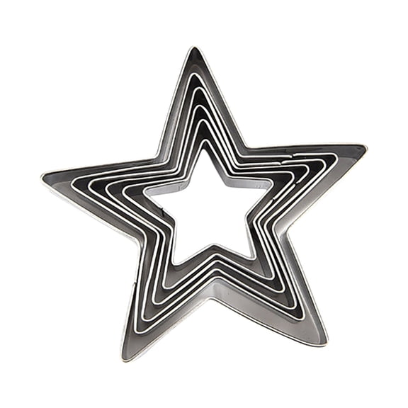 Pxyqht Stainless Steel Star Cookie Cutters Set of 6,Durable Baking Molds for Star-Shaped Biscuits, Vegetables, and Crafts,Ideal for Celebrations and Parties