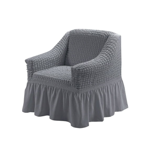 Pxyqht Stretch Seersucker Wingback Chair Slipcover, Wing Chair Covers, Washable Furniture Protector, Easy Care Chair Cover, Ideal for Living Room Use