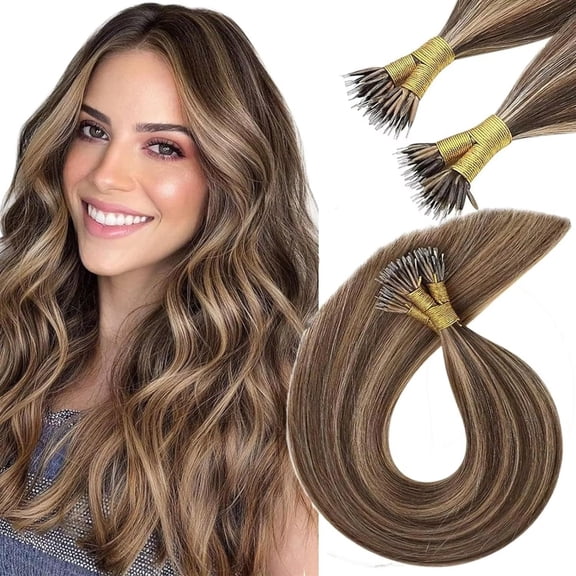 Pxyqht U Tip Human Hair Extensions Remy Hair Hot Bonded Hair 50G Salon Quality Natural Look Hair Volume Transformation