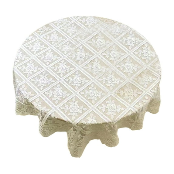 Pxyqht Vintage Lace Tablecloth, Floral Embroidered Table Cover for Weddings, Parties, Dinning, Home Decor