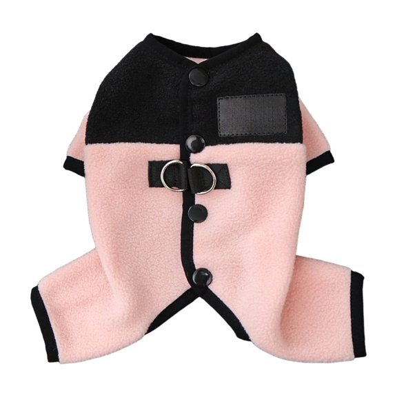 Pxyqht Warm Fleece Dog and Cat Clothing for Winter Four Legged Design with Built-in Leash Hole Cozy Pet Apparel for Cold Weather Outdoor and Indoor Use