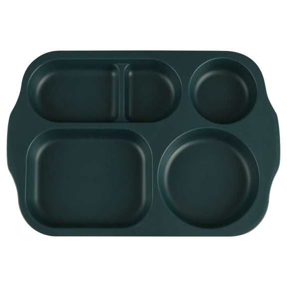 Pxyqht Wheat Straw men Meal Plate Five-Compartment Plate Durable Cafeteria Tableware Multi-Purpose Lunch Dish for Family Dining Restaurants and Canteens