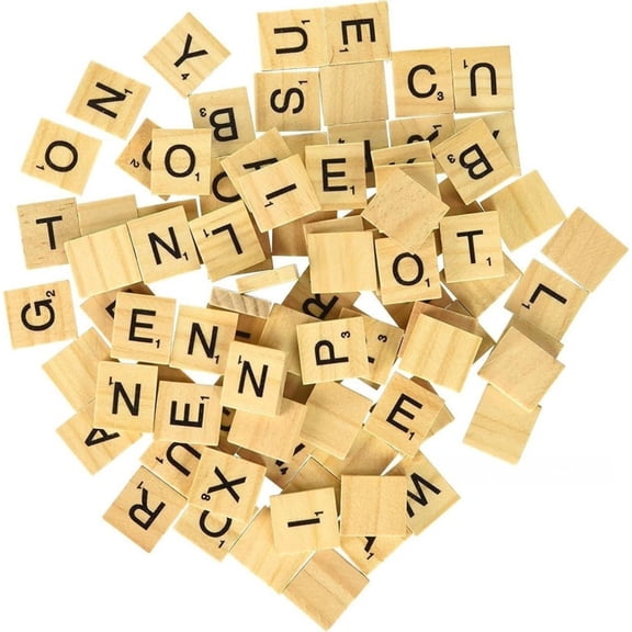 Pyaiiner 100PCS Wooden Alphabet Number Tiles Scrabble Replacement Letters for Board Games Wedding Frame and Wall Art DIY Alphabet Coasters Birthday Christmas Gift