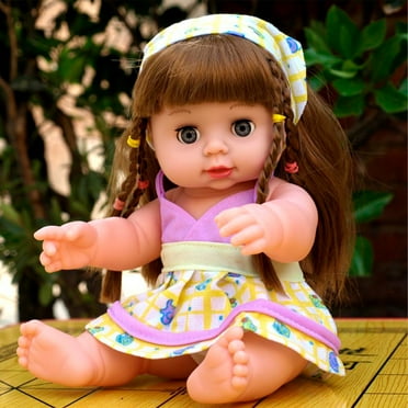 Pyaiiner 11.8Inch Simulation Doll Cute Vinyl Soft Rubber Baby Toys Kindergarten Early Education Dolls Sleeping Soothing Toys for Boys and Girls