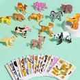 thumbnail image 1 of Pyaiiner 25PCS Animals Themed 3D Cartoon 4 Style Puzzles Land Animal Dinosaur Helicopter Insect DIY Cardboards Assembled Puzzle Card Set Birthday Christmas Gift, 1 of 6