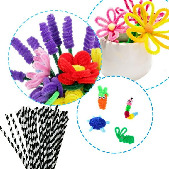 Pyaiiner 50PCS Colorful Pipe Cleaners Twisting Stick DIY for Bouquets Glasses Animals Soft Chenille Stems Craft Wire for Handicrafts Birthday Christmas Gift