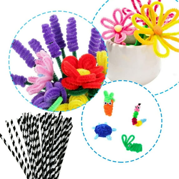 Pyaiiner 50PCS Colorful Pipe Cleaners Twisting Stick DIY for Bouquets Glasses Animals Soft Chenille Stems Craft Wire for Handicrafts Birthday Christmas Gift