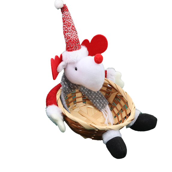 Pyaiiner Christmas Doll Basket Santa Claus Candy Fruit Basket Decorative Products Christmas Basket Decoration Suitable For Christmas Use To Decorate Your Home Festive Atmosphere