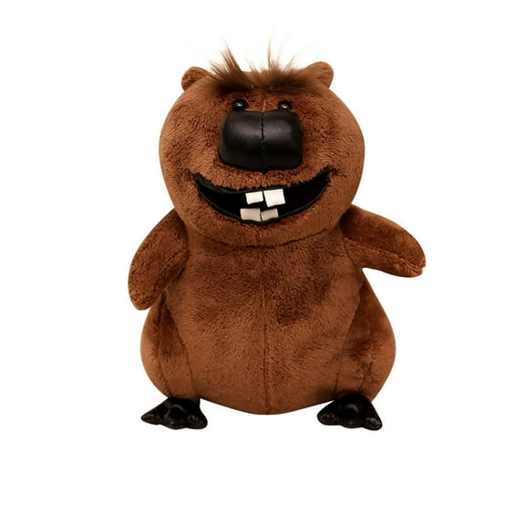 Pyaiiner Cute Beaver Stuffed Animals Otters Beaver Coyotes Groundhog Doll Lifelike Detail Cherished Companionship Brown 8.66Inch