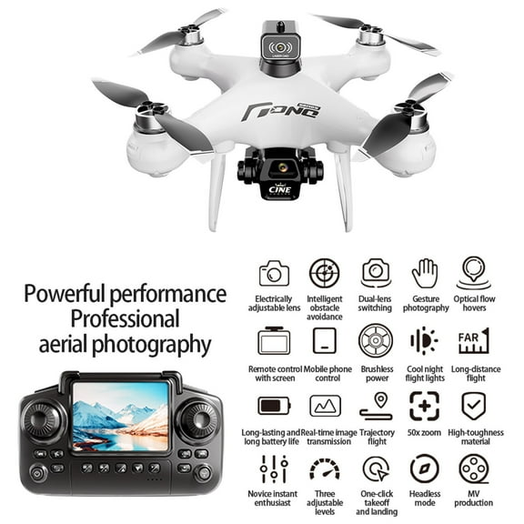 Pyaiiner Drone with 1080P Screen Remote Control Brushless Motor and Cool Lights Drones with Storage Card RC Quadcopter Altitude Hold Obstacle Avoidance for Kids Adults