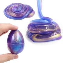 Pyaiiner Egg Jelly Slime Purple Butters Clays Sensory Toys Soft Stretchy Non-Sticky DIY Craft Stress Relief Toy Party Favors Christmas Gift