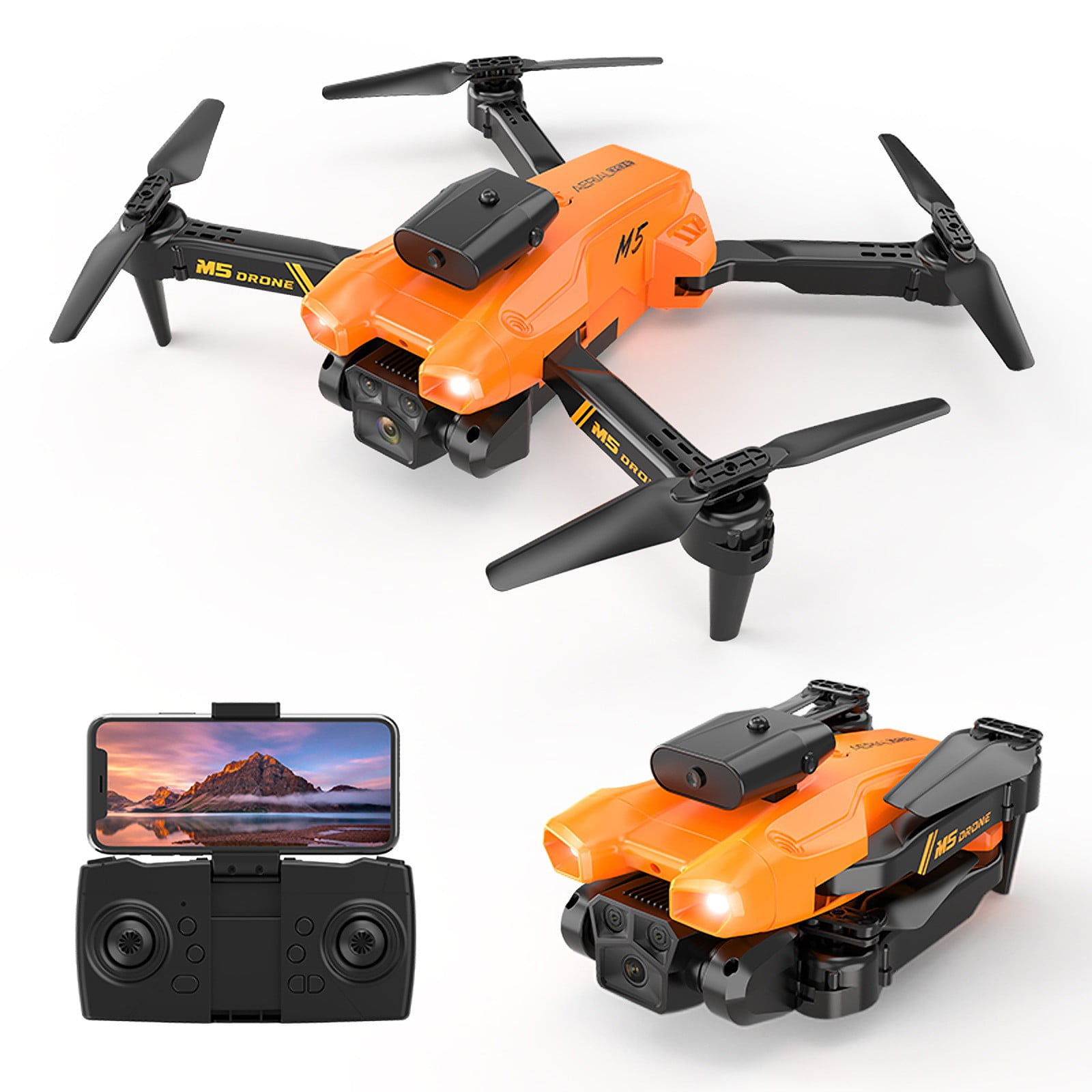 Pyaiiner FPV Drone with 1080P HD Double Cameras 2.4G WIFI Foldable Optical Flow RC Quadcopter with Headless Mode Altitude Hold Toys Gifts for Kids Adults