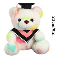 Pyaiiner Graduation Season Bear Plush Toy with Bachelor Hat Collar Home Decoration Perfect Gift for Celebrating Graduates Birthday Christmas Favors Pink