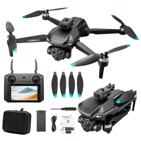 Pyaiiner M33max Drone with ESC Camera Brushless Motor Remote Control With 4.5inch Screen Display And Cool Lights RC Quadcopter Altitude Hold 2K HD Two Camera Aerial Vehicle
