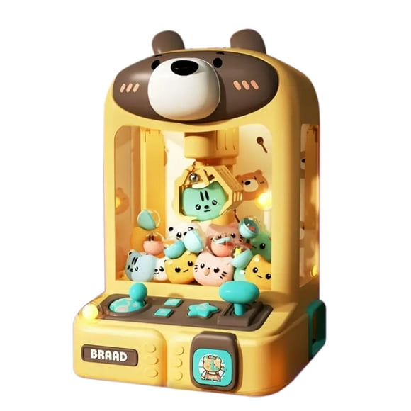 Pyaiiner New Cute Bunny Mini Claw Machine Toy Interactive Sound and Light Music with Adorable Bear Fun Educational Gift for Birthdays